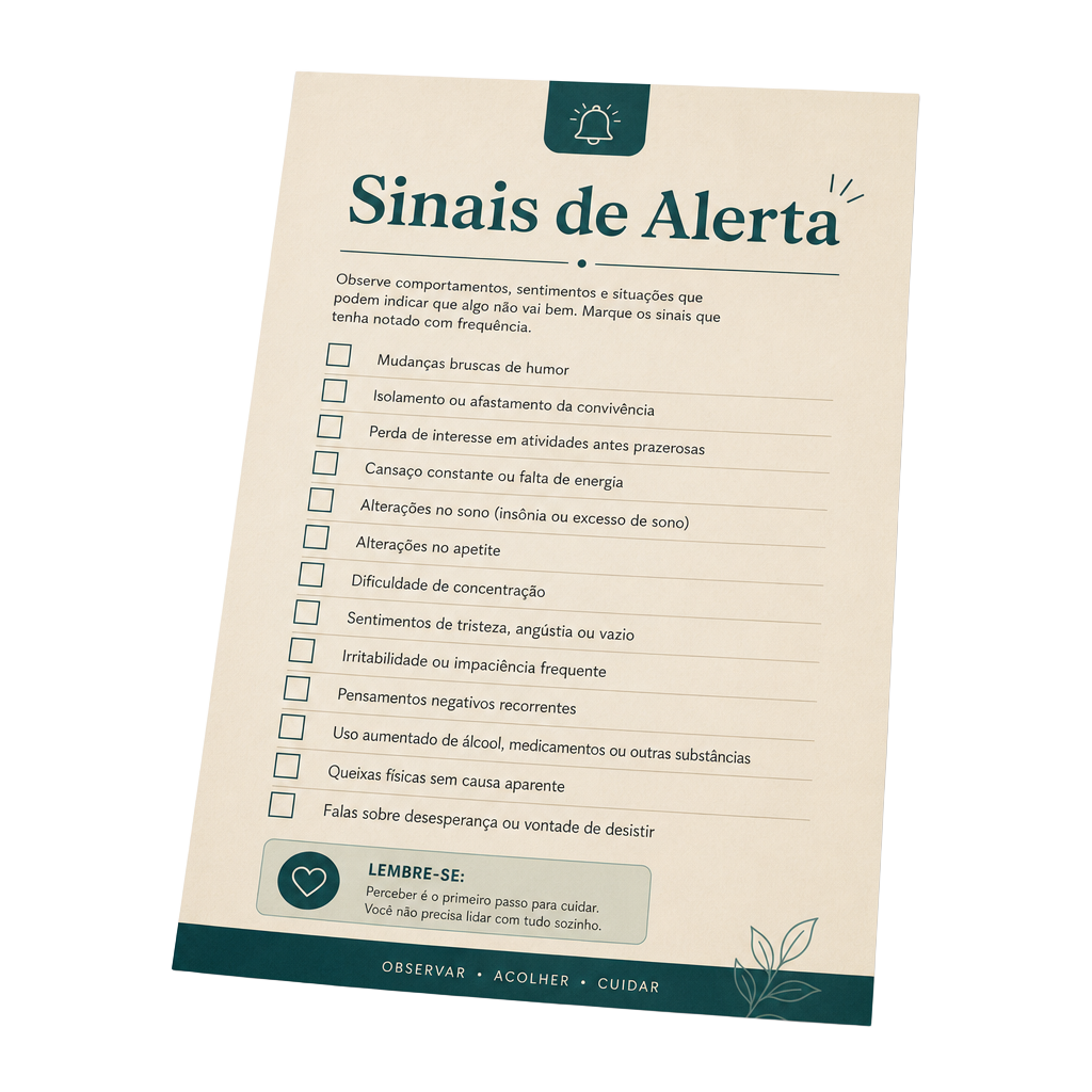 Checklist de sinais de alerta